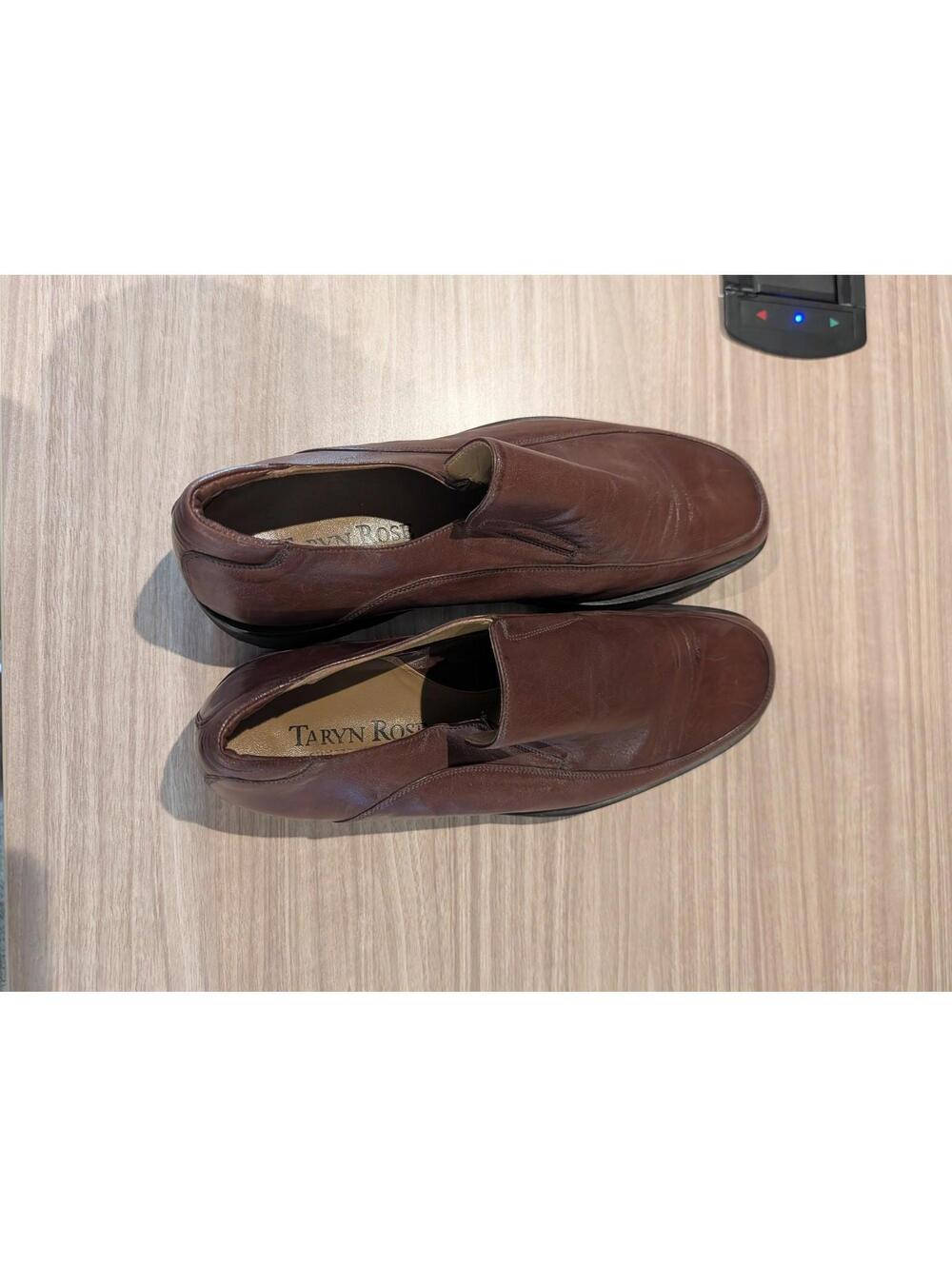 Taryn Rose Mens Brown Leather Loafers Slip On Dress Shoes- Italy EU 44.5 US 11.5